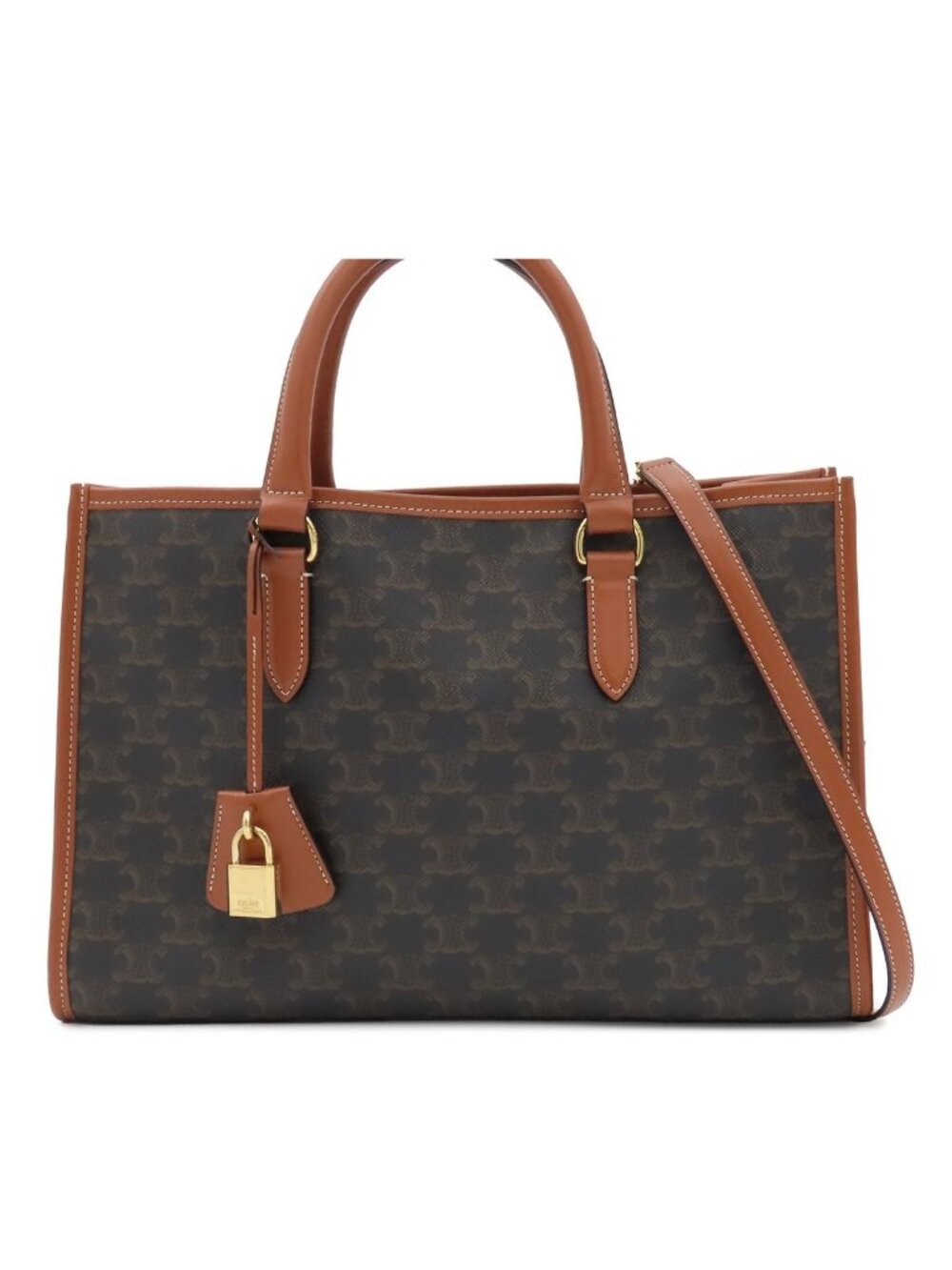 Celine Mini Horizontal Cabas Brown Triomphe 2-Way Shoulder Bag